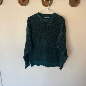 Vintage Van Heusen Green and navy blue grandpa Sweater size large